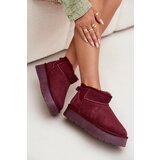 Boto Stylish Suede Low Snow Boots Burgundy Nucca | Shoptok.si