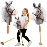 Horse Horse on a Stick Horse Head Galloping Neighing Sounds Gray 100 cm