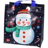 GIFT Bag in Dark Color Snowman Motif 23cm x 21.5cm x 11cm | shoptok.hr