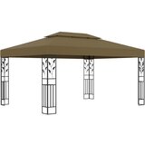 vidaXL Paviljon z dvojno streho 3x4 m taupe 180 g/m² | Shoptok.si