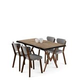 Hanah home Set trpezarijskog stola i stolica (5 delova) Akort Atlantic Pine Grey | Eponuda.com