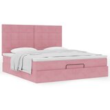  Otomanski posteljni okvir z vzmetnicami roza 200x200cm žamet, (22054145) | Shoptok.si