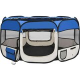 vidaXL sklopiva ogradica za pse s torbom plava 125 x 125 x 61 cm | shoptok.hr