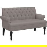  Klupa s naslonom smeđesiva 120 x 62 x 75 5 cm od tkanine | shoptok.hr