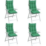  Jastuci za stolicu s visokim naslonom 4 kom zeleni od tkanine | shoptok.hr