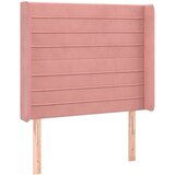  Uzglavlje s ušima ružičasto 93x16x118/128 cm baršunasto | shoptok.hr