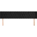  Uzglavlje s ušima crni 183x16x78/88 cm baršunasti | shoptok.hr