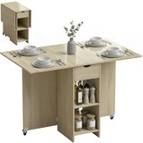 HOMCOM Zložljiva jedilna miza iverna plošča 114,5D x 70Š x 75V cm naravni les, (5000242596) | Shoptok.si
