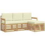  Set vanjskih sofa 4 pcs Bijela i krem 189,5 x 122,5 x 73 cm | shoptok.hr
