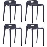 vidaXL Stolčki 4 kosi črna plastika, (20624621) | Shoptok.si