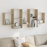 vidaXL Stenska polica sonoma hrast 159x18x65 cm inženirski les | Shoptok.si