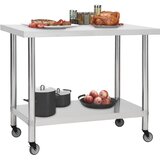  Kuhinjski radni stol s kotačima 100x30x85 cm nehrđajući čelik | Eponuda.com