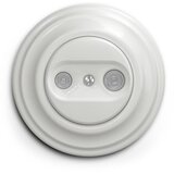  Reblig - Retro zidna utičnica TV+R (krajnja) sa okvirom, keramička, bela | Eponuda.com