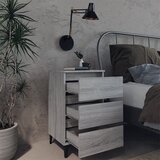  Noćni ormarić s metalnim nogama boja sivog hrasta 40x35x69 cm | Eponuda.com