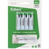 TCBEST punjiva baterija R3 (aaa) 220 mah sa soketom type c + usb a kabal 4 x type c (4 kom) | ePonuda.com