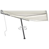 vidaXL Ročno zložljiva tenda z LED lučkami 450x350 cm krem Cene
