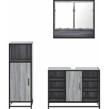  3-dijelni set kupaonskog namještaja siva boja hrasta drveni | shoptok.hr