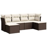 Maison Chic Seti vrtnega pohištva - Vrtna garnitura - Vrtni pohištvo set 6-delna z blazinami rjav poli ratan, (21804390) | Shoptok.si