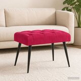  Klupa s gumbastim tkanjem Vinska crvena 60 x 40 x 45 cm Baršun | shoptok.hr