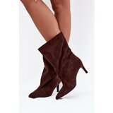 Boto Slip-on Women's Ankle Boots with Heel Chocolate Solvienne | Shoptok.si