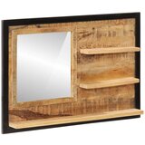 vidaXL Ogledalo s policama 80x8x55 cm od stakla i masivnog drva manga | shoptok.hr
