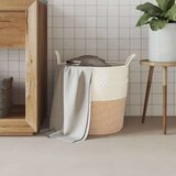  Košara za pohranu smeđe-bijela Ø 43 x 38 cm pamučna | shoptok.hr