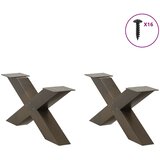  Noge za klub stolić u obliku slova X, 2 kom, prirodni čelik, 70 x (30-31) cm, čelik | shoptok.hr