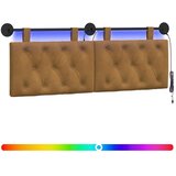  Viseće uzglavlje kreveta S LED svjetlom Smeđa Baršun - Smeđa 120 cm s LED svjetlima | shoptok.hr