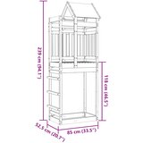  Igraći Toranj Smeđa Solidno Impregnirano Drvo 85 x 52,5 x 239 cm | Shoptok.si