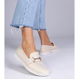 Gemre Beige eco-suede loafers with rhinestones Minilla | shoptok.hr