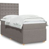 vidaXL Box spring postelja z vzmetnico taupe 90x190 cm blago | Shoptok.si