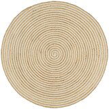 vidaXL Preproga iz jute bel spiralni dizajn ročno izdelana 120 cm Cene