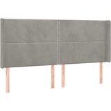  LED uzglavlje svjetlosivo 203 x 16 x 118/128 cm baršunasto | shoptok.hr