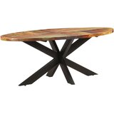 vidaXL blagovaonski stol ovalni 200x100x75 cm masivno obnovljeno drvo | shoptok.hr