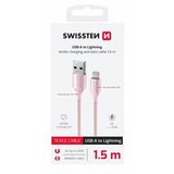 Swissten kabel USB/Lightning TEXTILE II, 3A, 480 Mb/s, 1,5m rozi | shoptok.hr