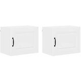 vidaXL Stenska kuhinjska omarica s polico 2 pcs Visok sijaj bela | Shoptok.si