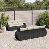  8-dijelni set vrtnih sofa od poliratana s jastucima crni | shoptok.hr
