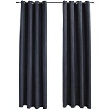 Furnova Zatemnitvene zavese z obročki 2 kosa antracitne 140x225 cm, (21918400) | Shoptok.si