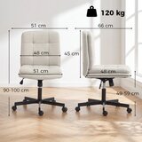  Uredska stolica bez naslona za ruke lan funkcija ljuljanja svijetlo siva | shoptok.hr