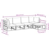 vidaXL Sjedeća garnitura za vrt 5 pcs Crna 283 x 141.5 x 71 cm | shoptok.hr