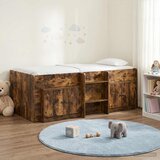  Loft krevet s ormarom 3 pcs Dimljeni hrast Konstruirano drvo | shoptok.hr