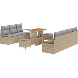 Set vrtnih sofe od 10 komada s jastučićima bež poly rattan akacija 2-sjedalna vrtna sofa s pohranom i jastučićima bež poly ratt  Set vrtnih sofe od 10 komada s jastučićima bež poly rattan akacija 2-sjedalna vrtna sofa s pohranom i jastučićima bež poly ratt Slike
