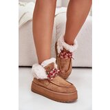 FB2 Low Women's Snow Boots On Platform With Fur Camel Neathren | Shoptok.si