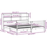 vidaXL Krevet s regalom z knjige bez madraca bijeli 200x200cm borovina | shoptok.hr