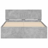  Okvir kreveta s uzglavljem boja betona 135x190 cm | shoptok.hr