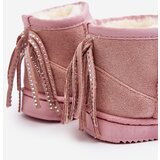 Boto Children's Fleece-Lined Fringed Snow Boots Pink Mikyla | Shoptok.si