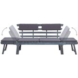  Vrtna klupa 2-u-1 s jastucima siva 190 cm od bagremovog drva | shoptok.hr