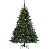  Umjetno božićno drvce s kuglicom 120 cm 150 LED lampica - Zelena 120 cm s LED-ima i crnim lopticama | shoptok.hr