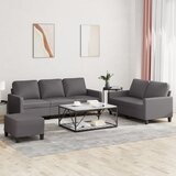  3-dijelni set sofa s jastucima sivi od umjetne kože | shoptok.hr