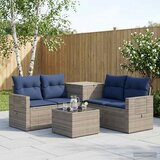  Set sofe 6 kom. Siva i tamnoplava Poli Rattan i čelik | shoptok.hr